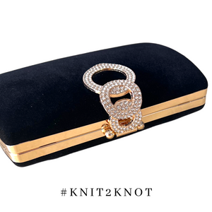 Korie Velvet Clutch - Black