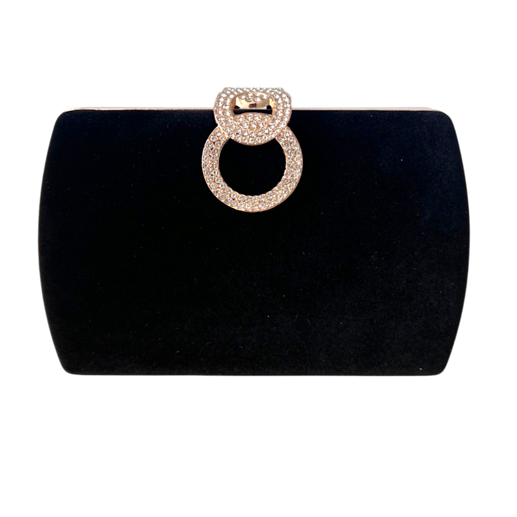 Korie Velvet Clutch - Black