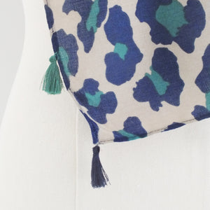 Green & Blue Leopard Scarf