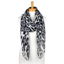 Load image into Gallery viewer, Black &amp; White Leopard Scarf
