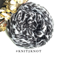 Load image into Gallery viewer, Black &amp; White Leopard Scarf
